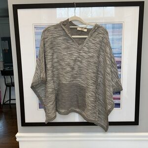 NWT LOVESTITCH Knit Pull Over Taupe Hoodie Shawl One Size